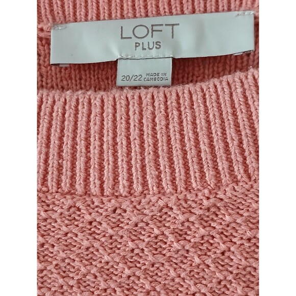 Ann Taylor Loft Plus Pure Cotton Sweater Sz 20-22 Peach/Pink Casual Chic Career - Picture 5 of 8